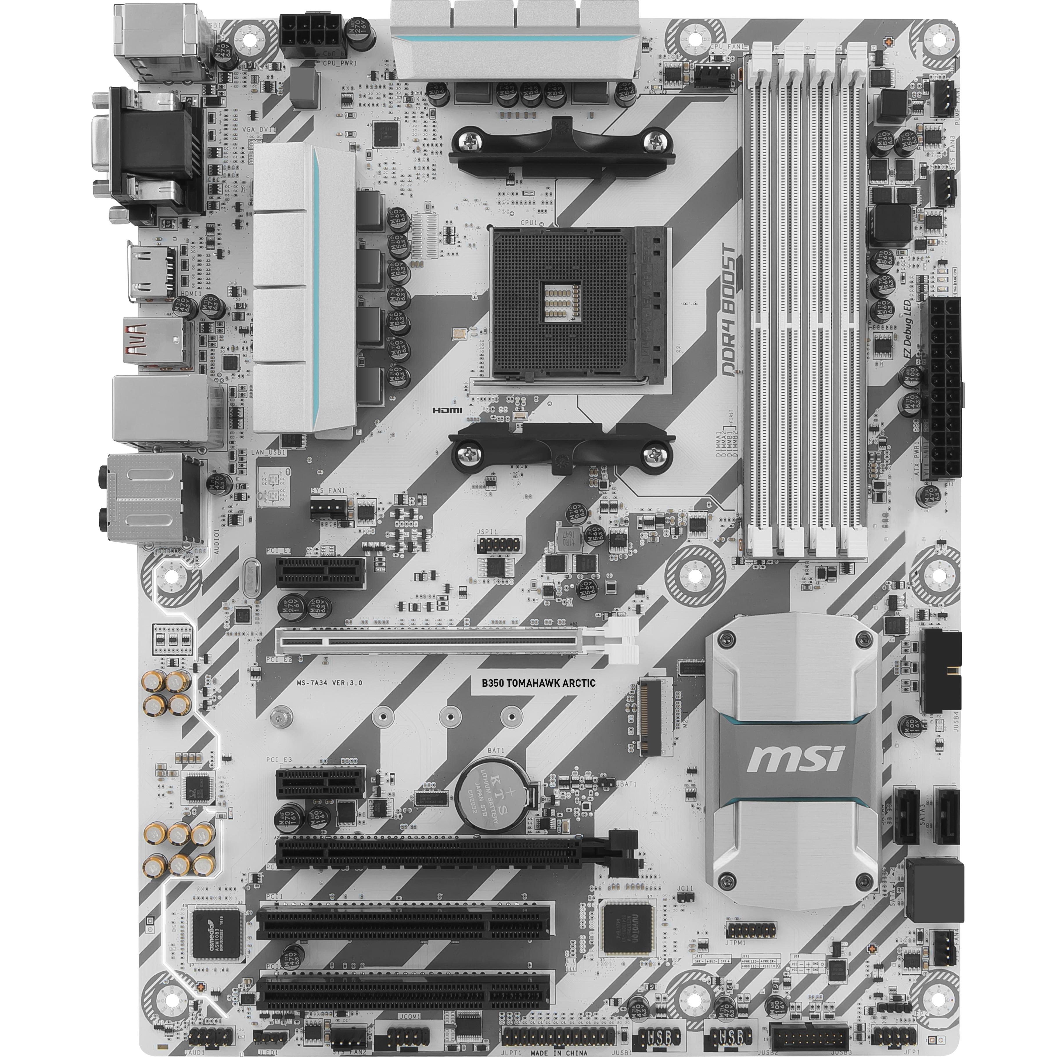 MSI B350 TOMAHAWK ARCTIC AM4 AMD B350 SATA 6Gb/s USB 3.1 HDMI ATX