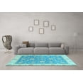 thumbnail image 3 of Ahgly Company Indoor Round Oriental Light Blue Traditional Area Rugs, 5' Round, 3 of 4