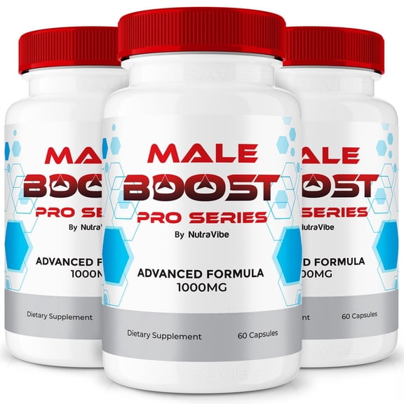 (3 Pack) MaleBoost Pro Series – Original MaleBoost Capsules with a Natural Daily Blend for Wellness |Clean, Gentle, Easy-to-Swallow Pills (180 Capsules)