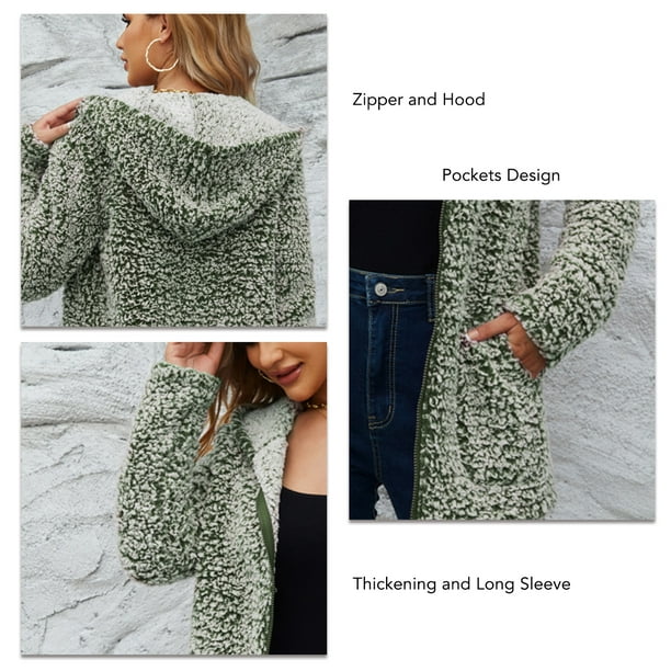 Women s Winter Coat Women s Fuzzy Fleece Jacket Women s Fuzzy Fleece Jacket Women s Fuzzy Coat Highly Versatile Walmart