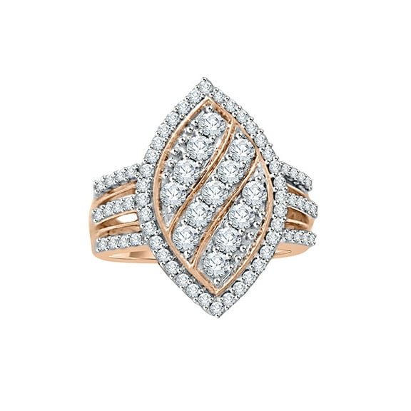 KATARINA Diamond Engagement Ring in 10K Rose Gold (1 1/10 cttw, I-J, I1-I2) (Size-5)