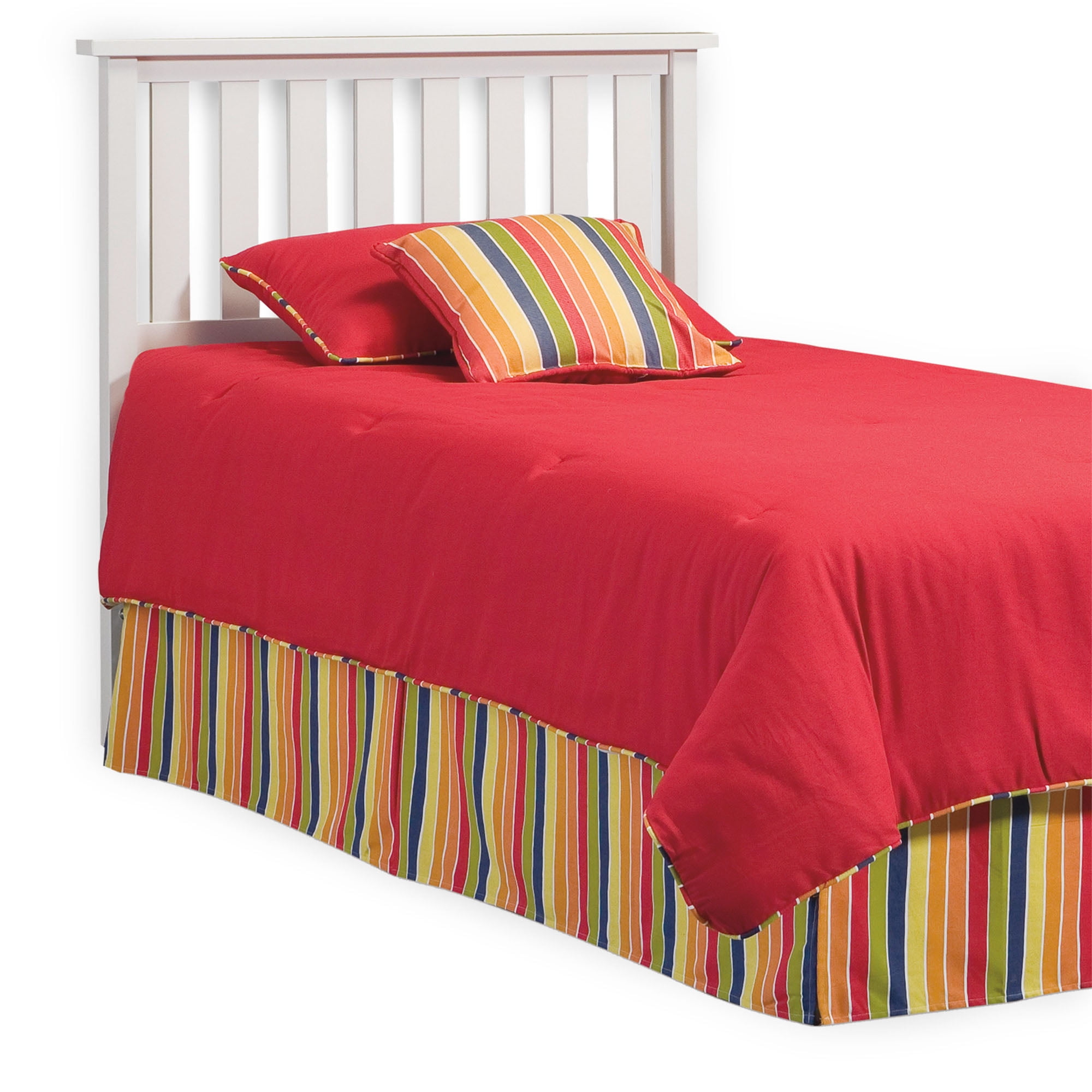 Belmont Wood Headboard Panel with Flat Top Rail and Slatted Grill