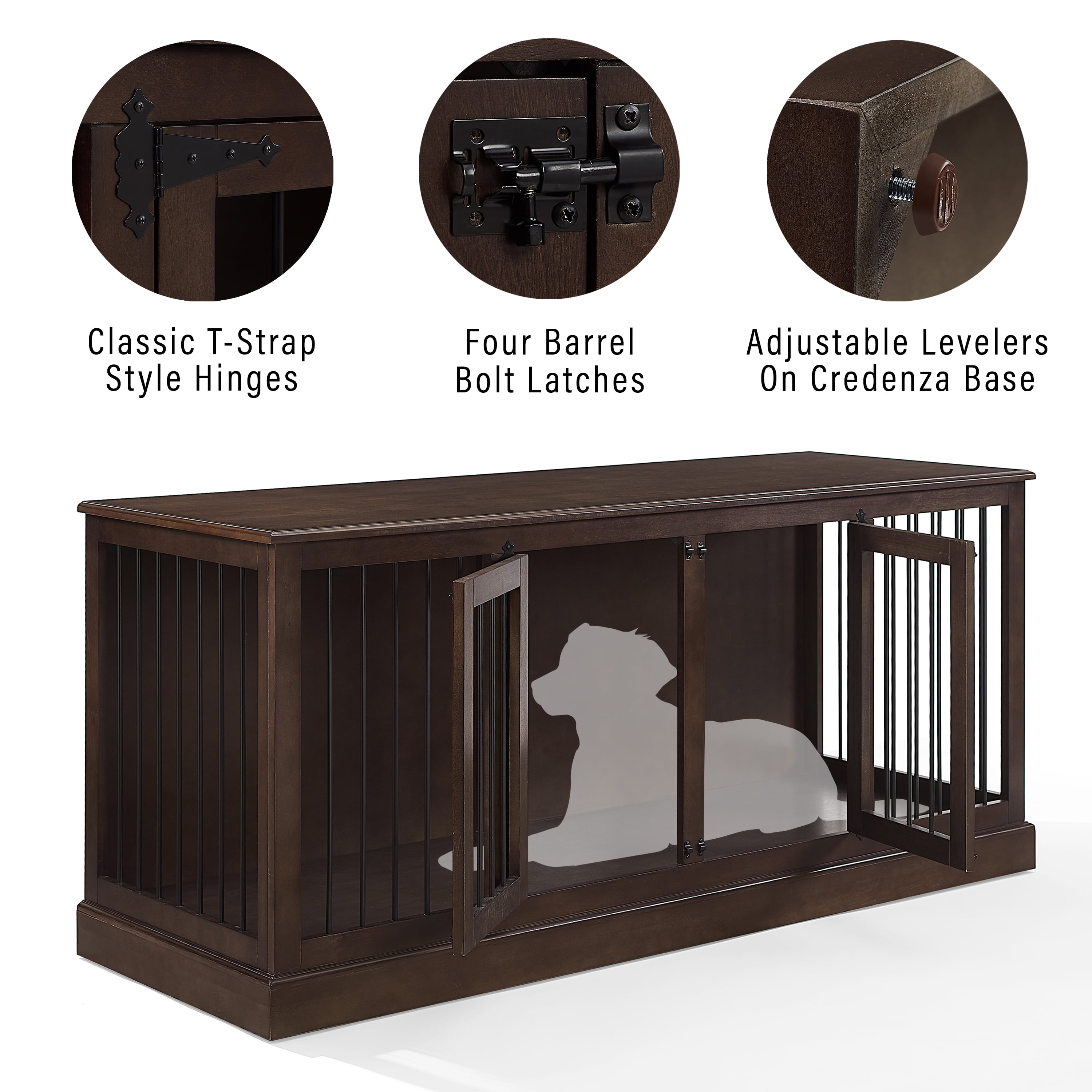 Free Shipping Crosley Furniture Winslow Corner Dog Crate Credenza Kennel for Pets Walmart