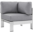 thumbnail image 5 of Afuera Living 4-Piece Outdoor Patio Aluminum Sectional Sofa Set in Silver / Gray, 5 of 7
