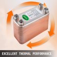 thumbnail image 3 of Bilot Heat Exchanger 3"x7.5" 60 Plates Brazed Plate Heat Exchanger 316L 1/2" BSP FPT Heat Exchanger EATB12 Beer Wort Chiller for Hydronic Heating, 3 of 8