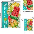 thumbnail image 2 of Welcome Summer Watermelon Popsicles Decorative Garden Flag, Sun Yellow Flower Yard Outside Decorations, Seasonal Burlap Outdoor Small Home Decor Double Sided 12.5 x 18, 2 of 6