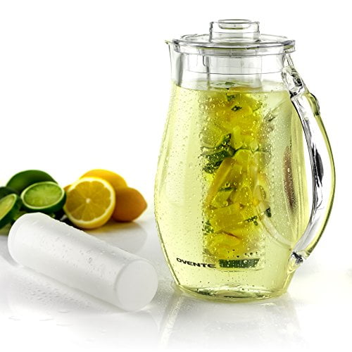 Ovente Infused Water Pitcher 85 Ounces with Lid and Removable 2 Rods