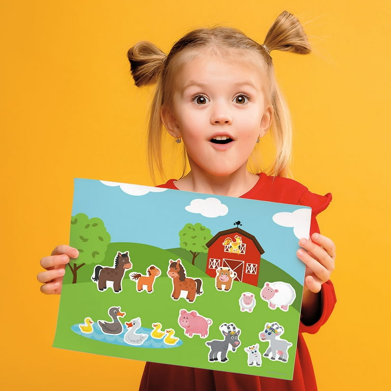 Herma Adesivi Decorativi Animali Della Fattoria: 3 Fogli Di Sticker In Plastica, Forme Irregolari, Multiuso Per Organizzare E Decorare Casa, Scuola E Ufficio