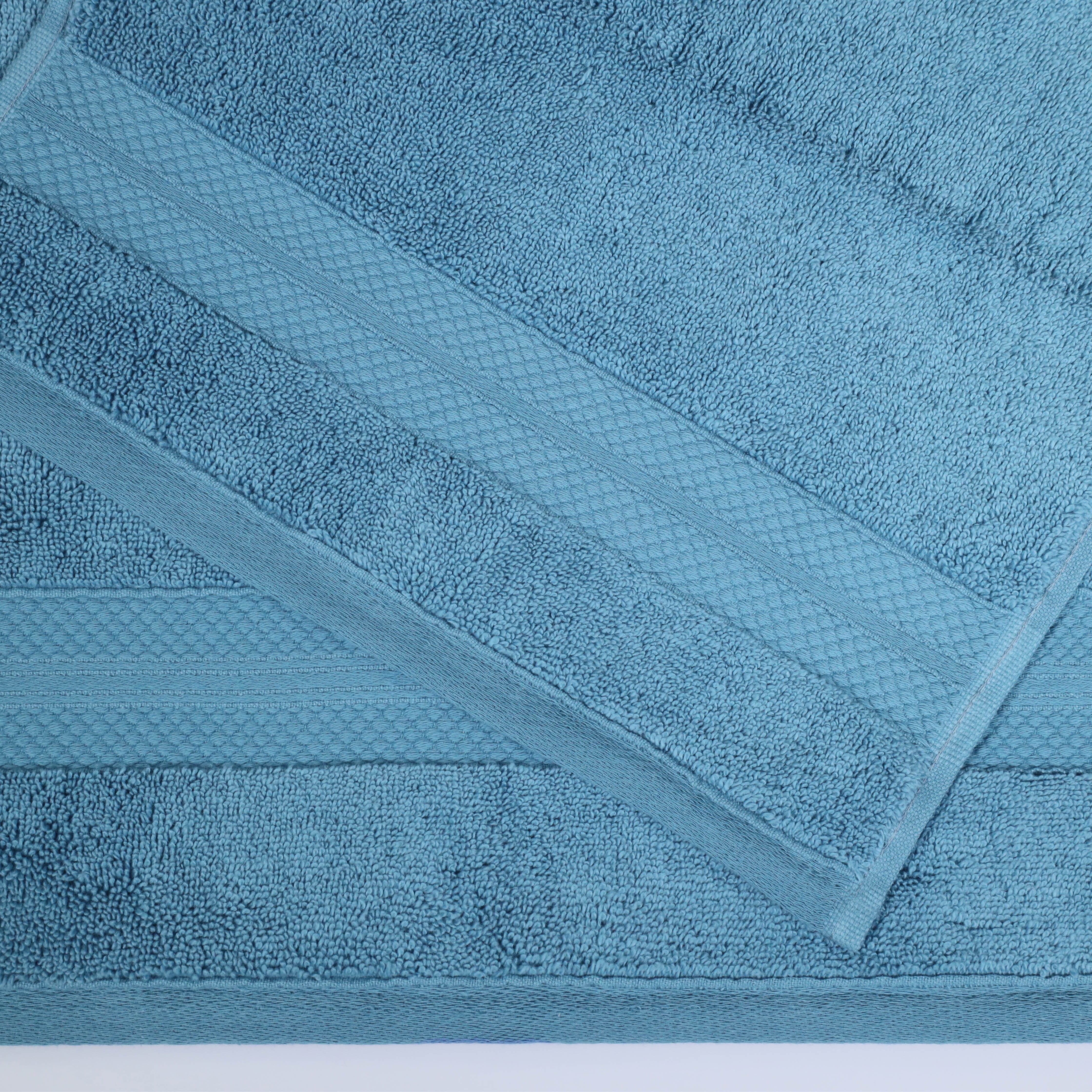 BNM Turkish Cotton Heavyweight 12 Piece Towel Set, Denim Blue