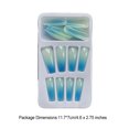 thumbnail image 2 of maskred 1 Set French Tip Press on Nails Gradient Extension Fingernails Tips Removable Fashion Wraps Full Cover DIY Manicure Kit Type 15 2g glue,24Pcs jelly 1Set, 2 of 6