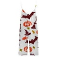 thumbnail image 4 of Halloween Womens Pumpkin Bat Print Overalls Loose Playsuit Loungewear Rompers Jumpsuit with Pockets, 4 of 5