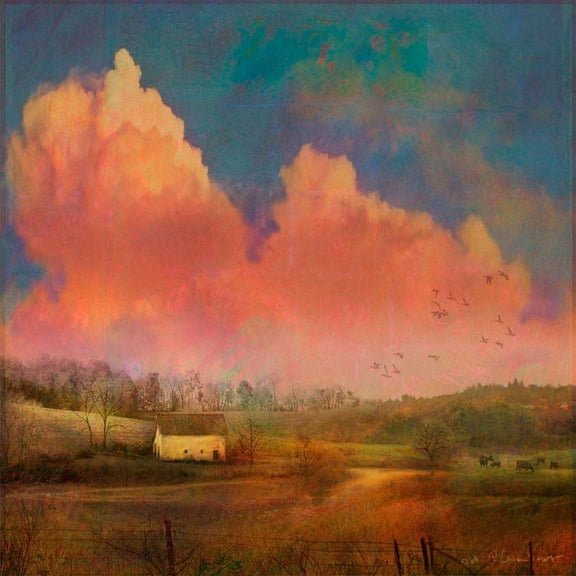 Marmont Hill "Pastoral Sunset" by Chris Vest Painting Print on Wrapped Canvas