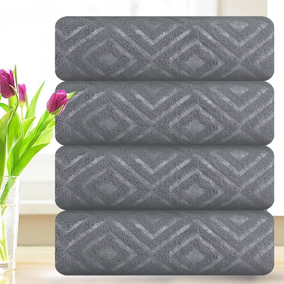 Smuge 4 Pack Oversized Bath Towel Set, Dark Grey 600 GSM Ultra Soft Extra Large Bath Sheet Towels 35"x70" Bathroom Towels Hotel Luxurious Towels