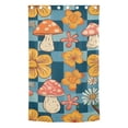 thumbnail image 2 of Mushroom and Flower Grids Blackout Curtain Panels Drapes Privacy Assured with Light Filtering Curtains for Living room Bedroom Bathroom Window, 2 of 6