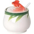 thumbnail image 1 of YISITIAN Fish Ceramic Sugar Bowl with Lid and Spoon, 3D Relief Design Salt and Spice Container for Kitchen Countertop, Decorative Aquatic Theme Jar for Dining Table, 6 OZ AZ1014-4604, 1 of 6