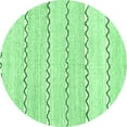 thumbnail image 1 of Ahgly Company Indoor Round Solid Emerald Green Modern Area Rugs, 5' Round, 1 of 4