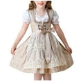 thumbnail image 2 of Girls' Clothing Cosplay Maid Beer Festival Dress Set (4-12Y) - Lace Detail Short Sleeve Dress with Matching Accessories, Limited Time Offer Under 10 Dollars, 2 of 6