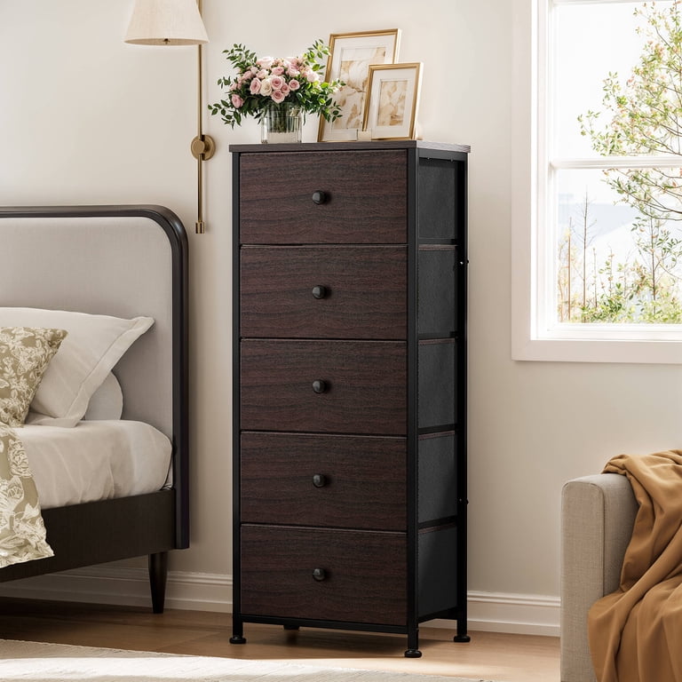 vertical dresser Sikaic 4 Drawers Dresser Tall Chest of Drawers with LED Lights White Modern main image 1