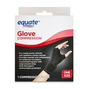 Equate Compression Glove, Black, One Size