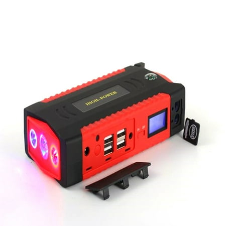 Multifunctional High Power 12V LCD 4 USB Interfaces Car Jump Starter Rescue Pack Battery Recharger Power Bank