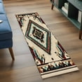 thumbnail image 4 of 2x6 Kitchen Runner Rug, Boho Red Teal Brown Non-Skid Rubber Backing Large Rectangle Rugs - Living Room Bedroom Home Office, Southwestern Vintage Geometric Indoor Floor Mat Carpets Washable Rug, 4 of 9