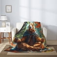 thumbnail image 2 of Disketp Maple Meditating Bear Cozy Flannel Fleece Throw Blanket: Has a velvety texture for All Seasons - Perfect for Women, Men, & Kids"80"x60", 2 of 6