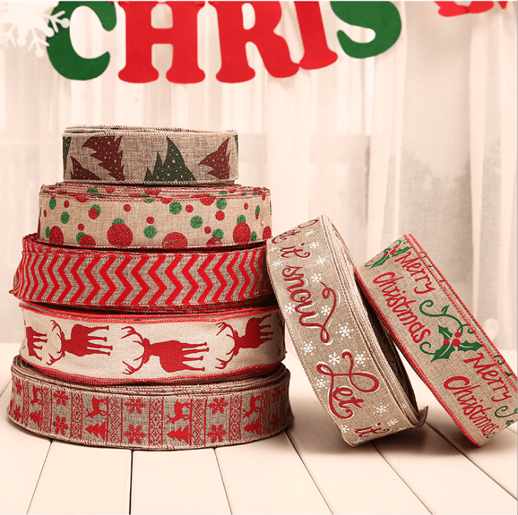 burlap christmas ribbon