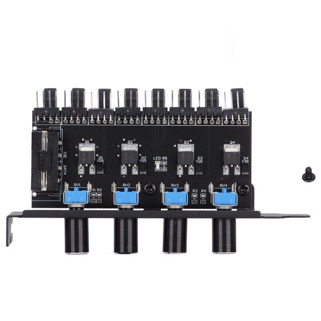 Fan Hub 12V 4pin 8 canales 4 perillas controlador de velocidad de ventilador estable y preciso con tornillo para computadora CPU interfaz CaseIDE