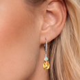 thumbnail image 3 of Gem Stone King 925 Sterling Silver Yellow Citrine and White Opal Dangle Earrings for Women with Lab Grown Diamond (3.83 Cttw, Oval Checkerboard 9X7MM), 3 of 6