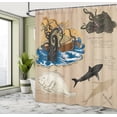thumbnail image 5 of Ambesonne Nautical Shower Curtain, Sea Monsters Pirate, 69"Wx84"L, Multicolor, 5 of 5