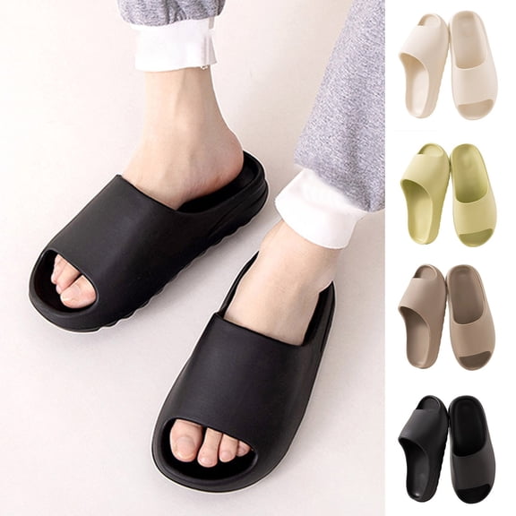 Miluxas Cloud Slippers for Women and Men, Recovery Slides Comfort Lightweight Pillow Open Toe Thick Sole Shower Shoes House Indoor Outdoor Beach Sandals White 8.5-10(44)