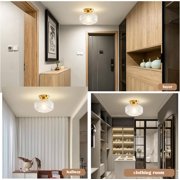 Semi Flush Mount Ceiling Light,Vintage Ceiling Light,Globe Glass Semi Flush Mount Ceiling Light Fixture, Vintage Gold Beautiful Light Shadow, Easy to Install, Bright Ambiance