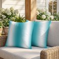 thumbnail image 3 of Pillow Covers 18x18 Set of 2, Ombre Turquoise Square Throw Pillow Covers for Couch/Sofa/Living Room, Gradient White Abstract Minimalist Stripe Decorative Soft Pillowcases for Couch Throw Pillows, 3 of 9