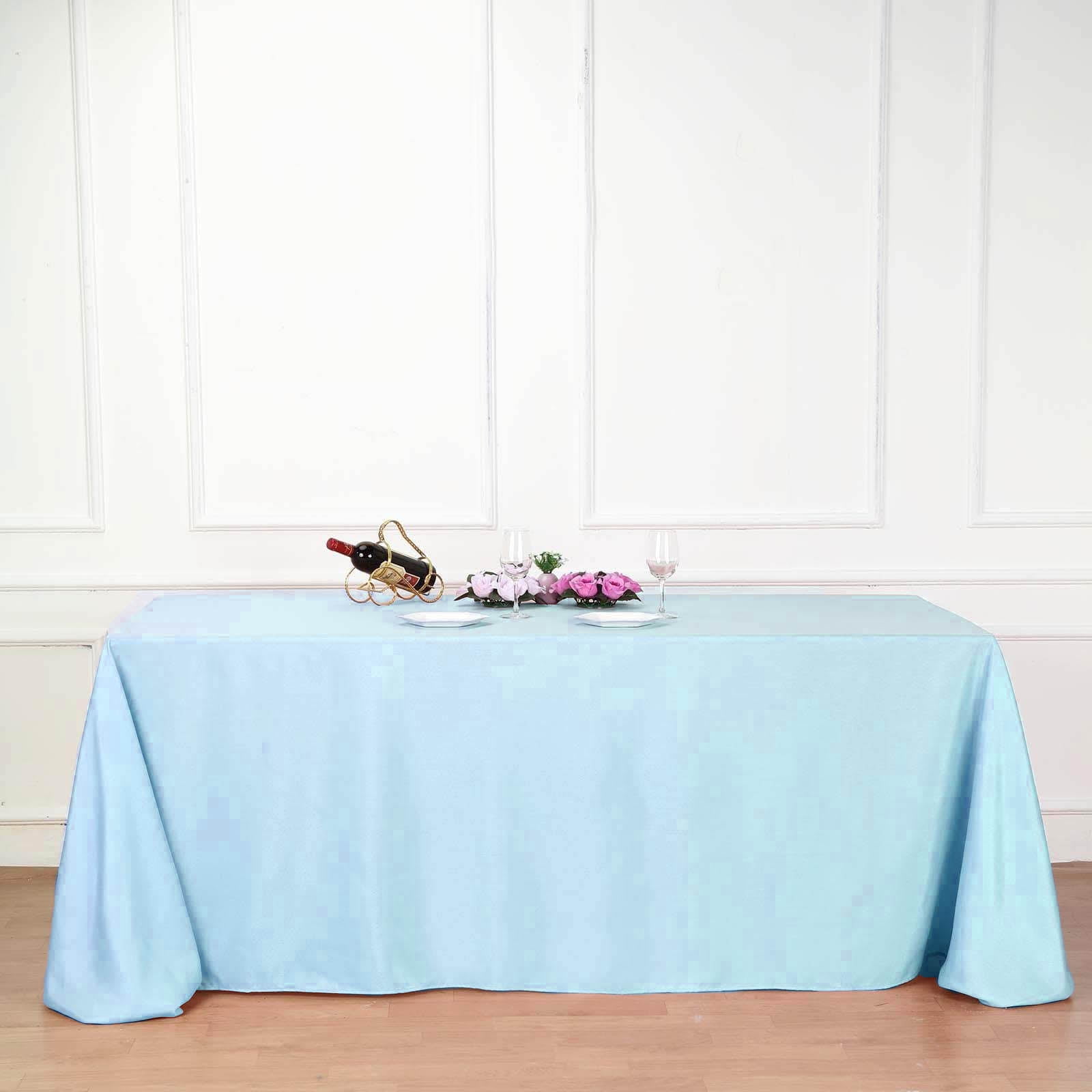 Details about    Tablecloth Fabric Unfinished Edges White w/ Green-Blue 58”x108”. 
