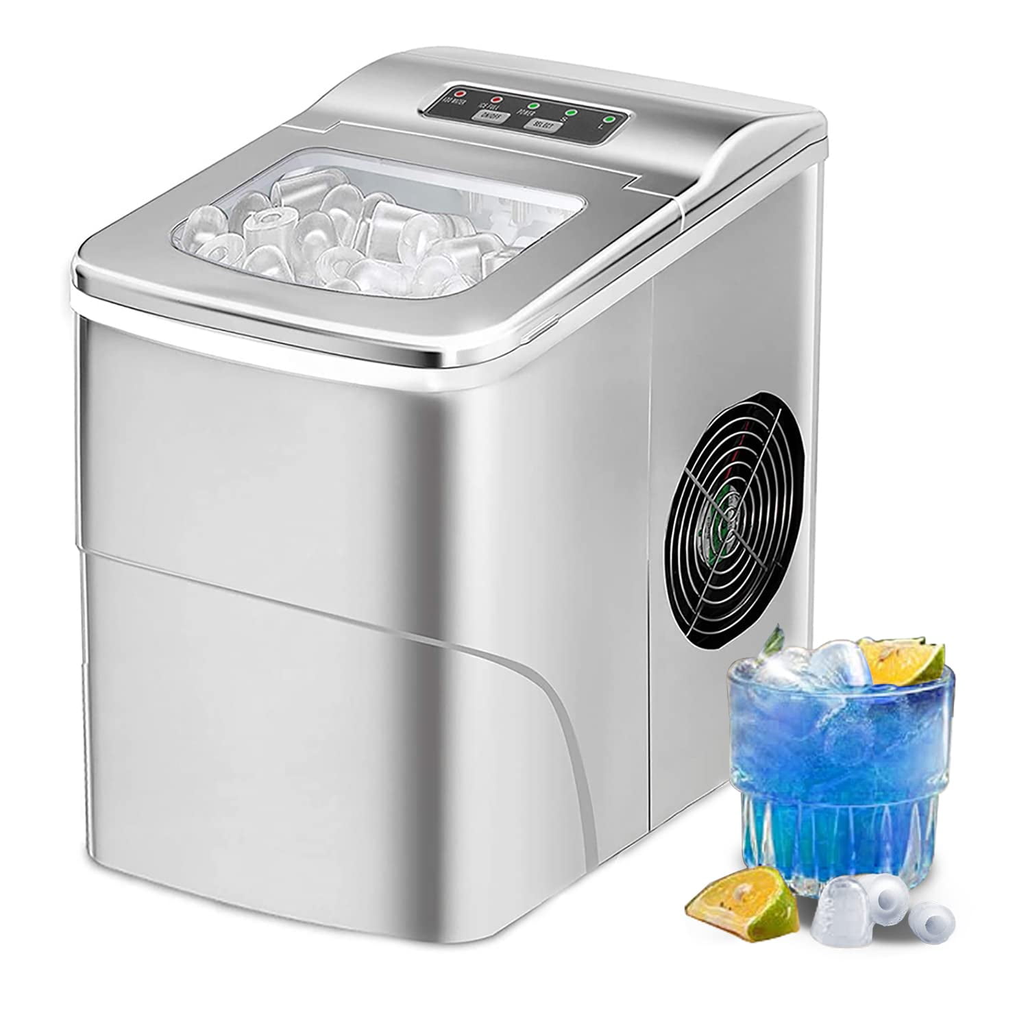 SWJYH Countertop Ice Maker Machine, Chewable Nugget Ice Chip Maker