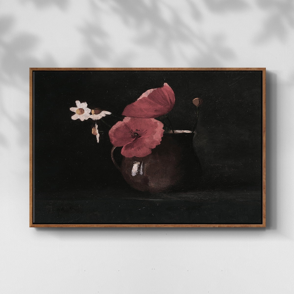 Vintage Botanical Print-XL By Wexford Home Framed in Walnut Wood Gallery Wrapped Canvas 17 in. x 25 in.