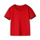 thumbnail image 4 of Camisetas cómodas Herrnalise para niños y niñas de 2 a 12 años, color liso, cuello redondo, manga corta, algodón, básicas, color amarillo, 4 of 7