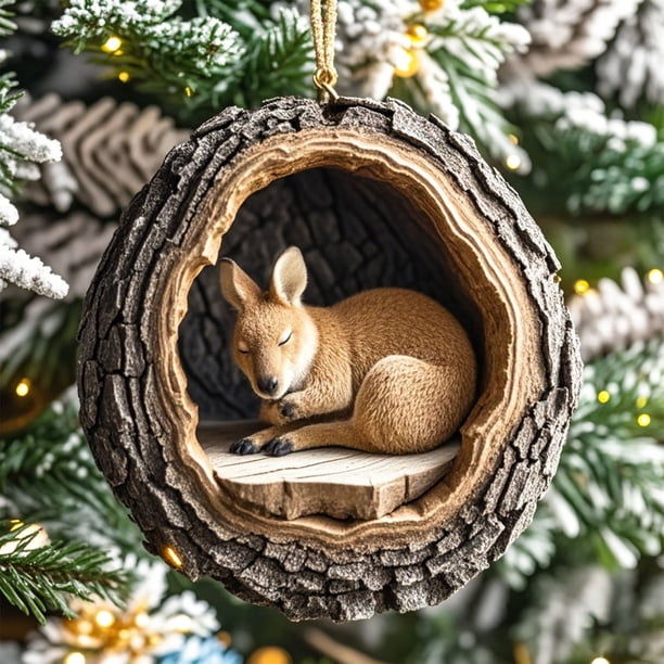 Adornos navideños Animales Adornos navideños Árbol de Navidad Animales Estampados Adornos acrílicos Decoraciones de animales del bosque Decoraciones navideñas Regalos de recuerdo Colgante Colgante