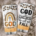 thumbnail image 5 of God Says You Are Tumbler With Lid 20oz Christian Gifts For Women Faith Theme Gifts God Is Within Her She Will Not Fall Stainless Steel Coffee Cup 20oz Glitter Leopard Rainbow, 5 of 6