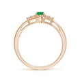 thumbnail image 2 of ANGARA Natural Oval Emerald Bypass Ring with Trio Diamond Accents in 14K Rose Gold for Women (Size-6x4mm) | May Birthstone, Birthday, Anniversary, Jewelry Gift for Women | Natural Emerald Ring, 2 of 9