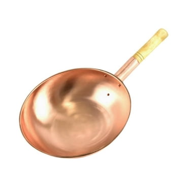 WeiLaiKeQi Copper Cookware Fry Pan Versatile Copper Pot for Camping Stovetop Restaurant 32cm
