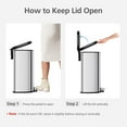 thumbnail image 4 of Garvee 13.2 Gallon D-Shape Kitchen Trash Can with Lid, Smudge Resistant, Stainless Steel, Silver, 4 of 8