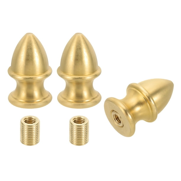 Uxcell 23.8 x 38mm Tapas de Remates de Lámpara, 3 Juegos de Decoración de Pantallas de Lámpara de Latón Sólido