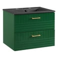 thumbnail image 2 of Modway Daybreak 24" Rubberwood MDF Particleboard Bathroom Vanity in Green/Black, 2 of 9