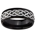 thumbnail image 2 of Tungsten Celtic Knot 8mm Glossy Black Polished Dome Men Ring, 2 of 2