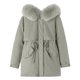 thumbnail image 1 of Chaquetas y abrigos casuales con capucha y manga larga para mujer, abrigo con bolsillo y cremallera, chaqueta larga de invierno de algodón con plumón y manga larga para mujer, 1 of 6