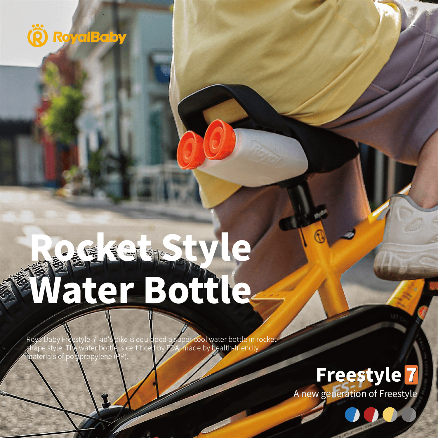 Royalbaby Freestyle 7 Kids Bike Toddlers 20 Inch Wheel Dual Handbrakes Bicycle Beginners Boys Girls Ages 3-5 Years, Kickstand and Water Bottle Included, Blue