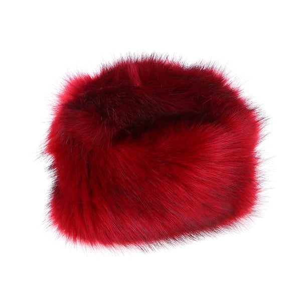 EeaseMX Gorro de piel sintética para invierno, cálido, a la moda, con orejeras de esquí esponjosas y para clima frío, para niñas y mujeres (rojo)