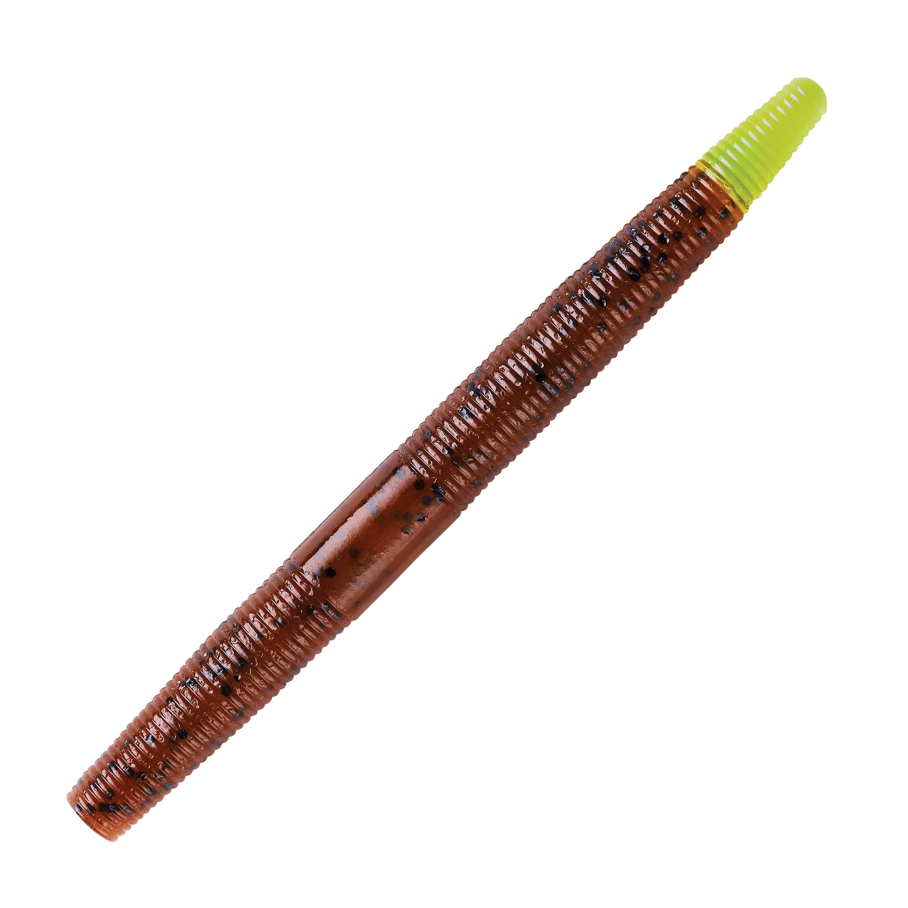 YUM Dinger Soft Plastic Worm 4" Carolina Pumpkin Chartreuse 8 Count
