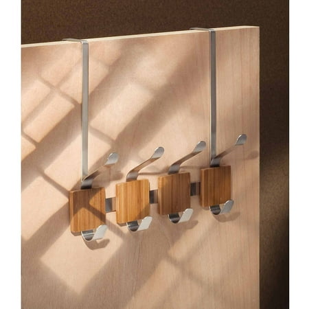 InterDesign Formbu Over-The-Door 4-Hook Rack, Brushed Stainless Steel
